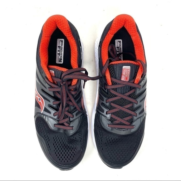 Saucony Men’s Redeemer ISO 2 grey black red athletic running shoes main image 5